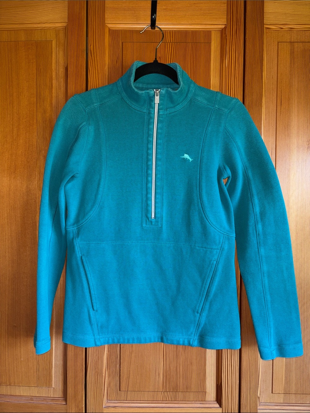 Tommy Bahama Teal Quarter-Zip Fleece Pullover